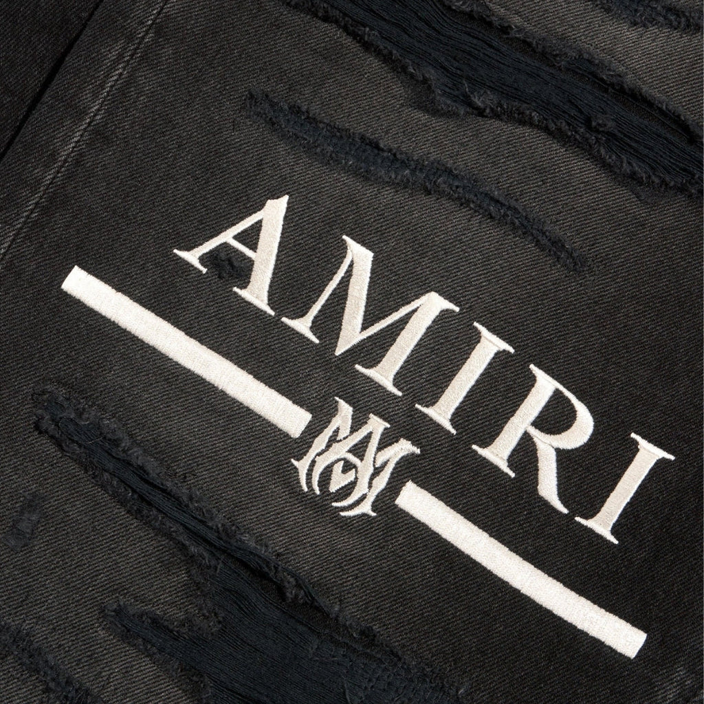 Amiri MA Bar Logo Straight Fit Aged Black Denim Jeans W31 L32 / 32L
