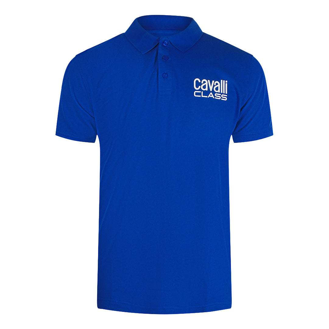 Cavalli Class Bold Logo Blue Polo Shirt QXT64Z KB002 04963