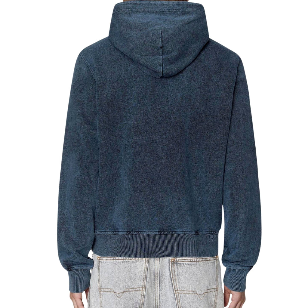 DIESEL S-GINN-HOOD-E1 8MU DARK GREY HOODED JUMPER MALE M