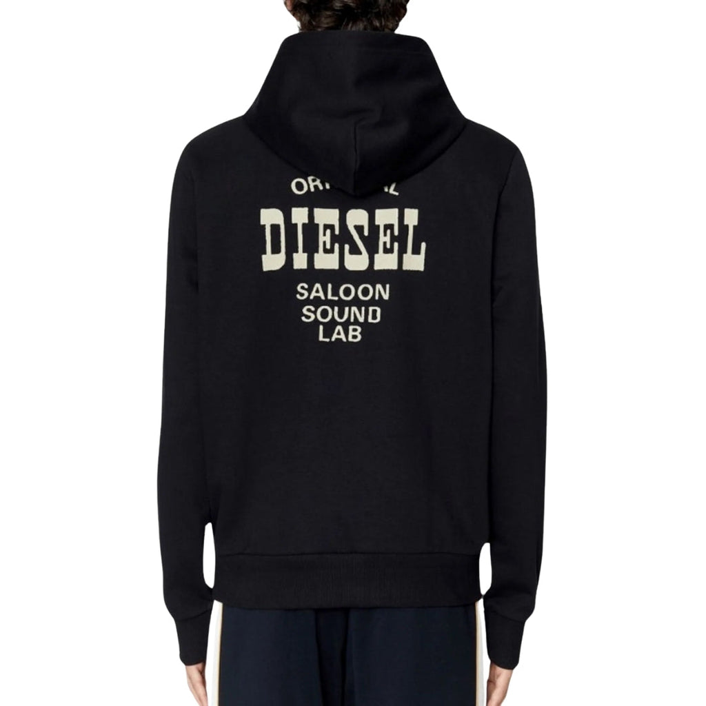 DIESEL S-GINN-HOOD-K28 9XX BLACK HOODED JUMPER MALE M