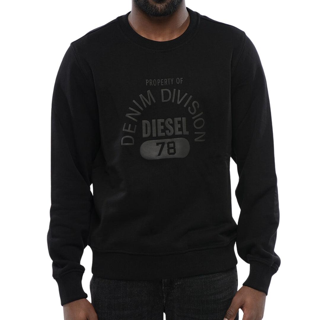 Diesel Denim Division Logo Black Sweatshirt-GINN LOGO E17 FELPA 9XX