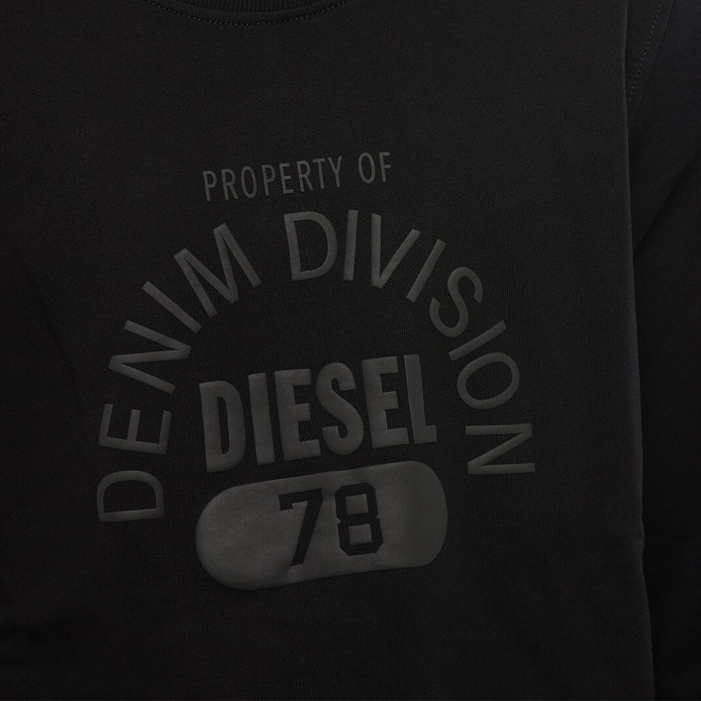 Diesel Denim Division Logo Black Sweatshirt-GINN LOGO E17 FELPA 9XX