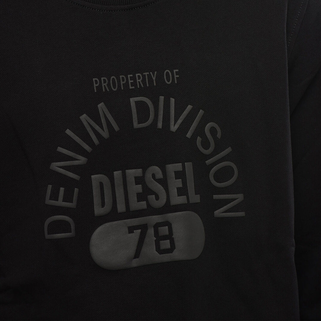 Diesel Denim Division Logo Black Sweatshirt-GINN LOGO E17 FELPA 9XX