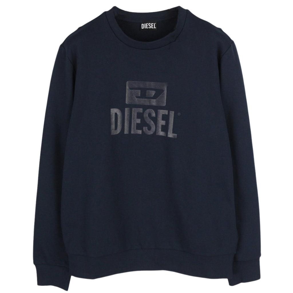 Diesel Monotone Navy Blue Sweatshirt S-GIR-CREWNECK TONE ON TONE FELPA RIAJH 81E