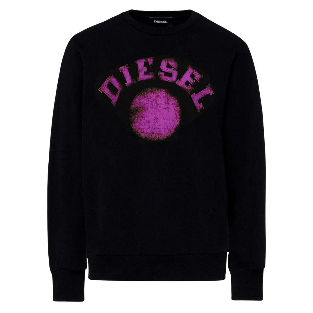 Diesel Faded Dot Logo Blackweatshirt-GIR 9-4 FELPA RIAJH 900