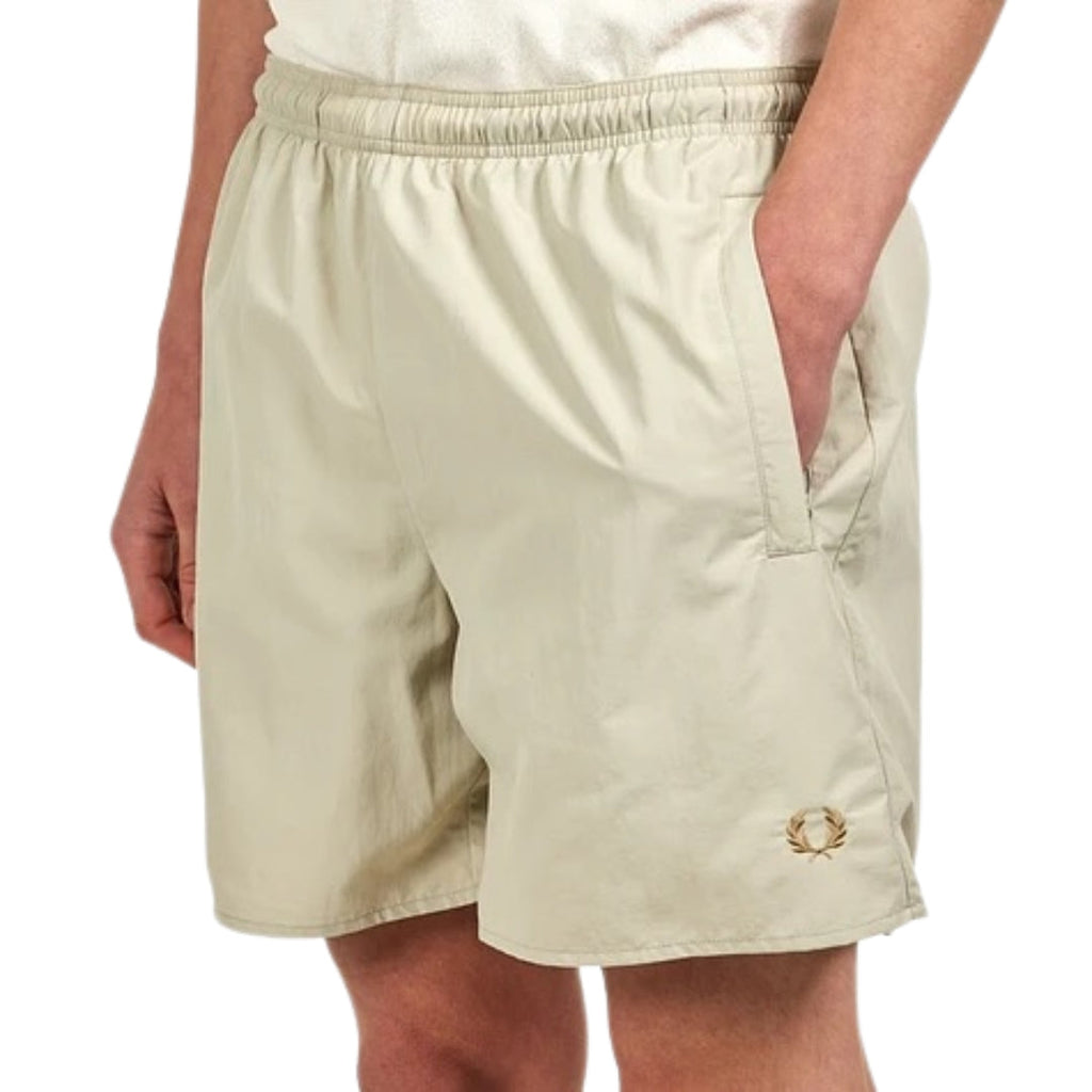 Fred Perry S7179 P04 Light Oyster  Swim Shorts  Mens XS