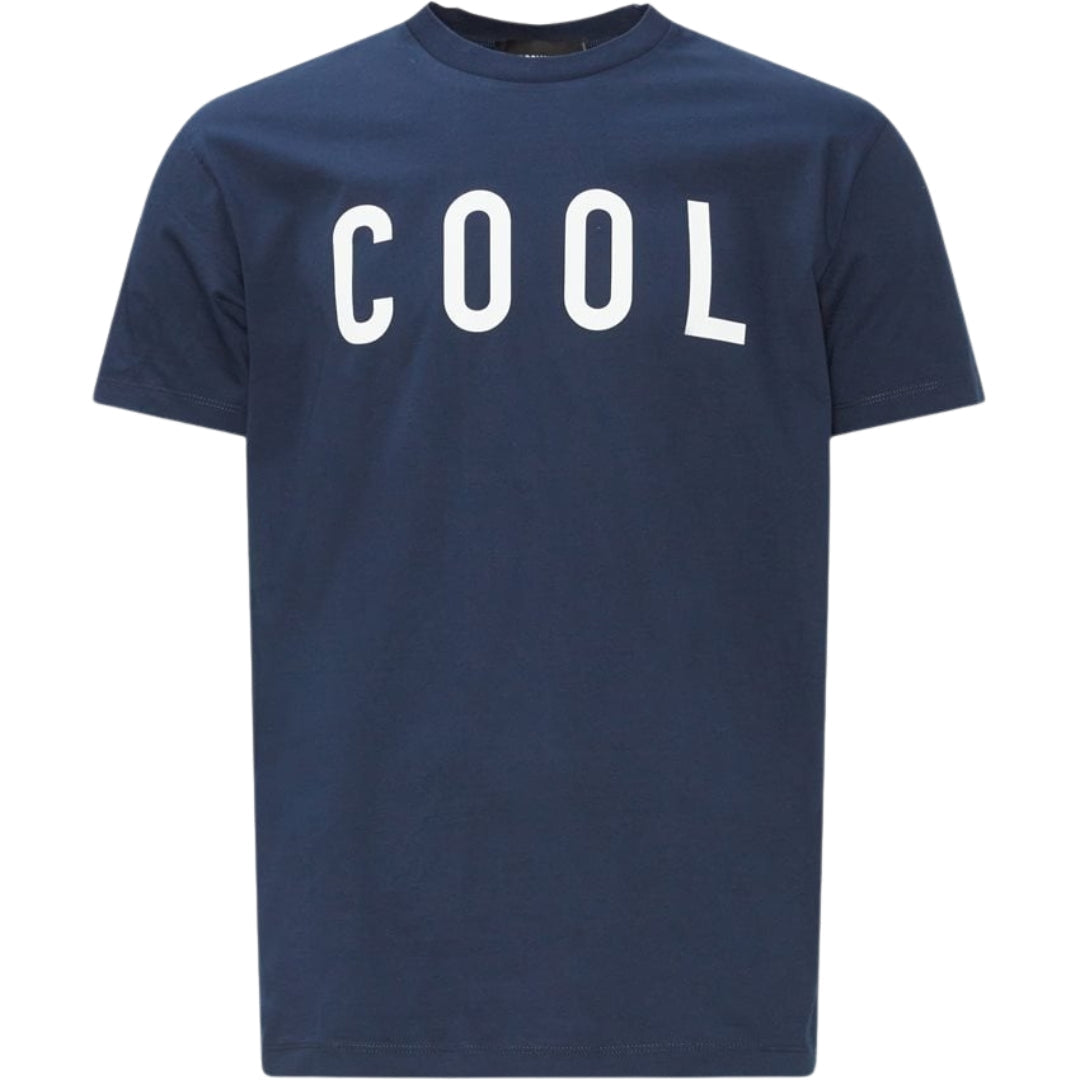 Dsquared2 Cool Print Logo Navy Blue T-Shirt S