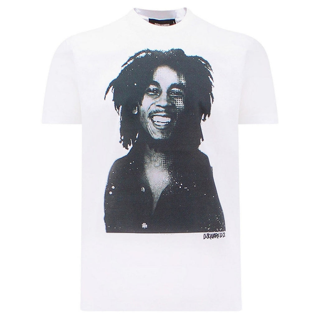 Dsquared2 Cool Fit Bob Marley Quote Design White T-Shirt S