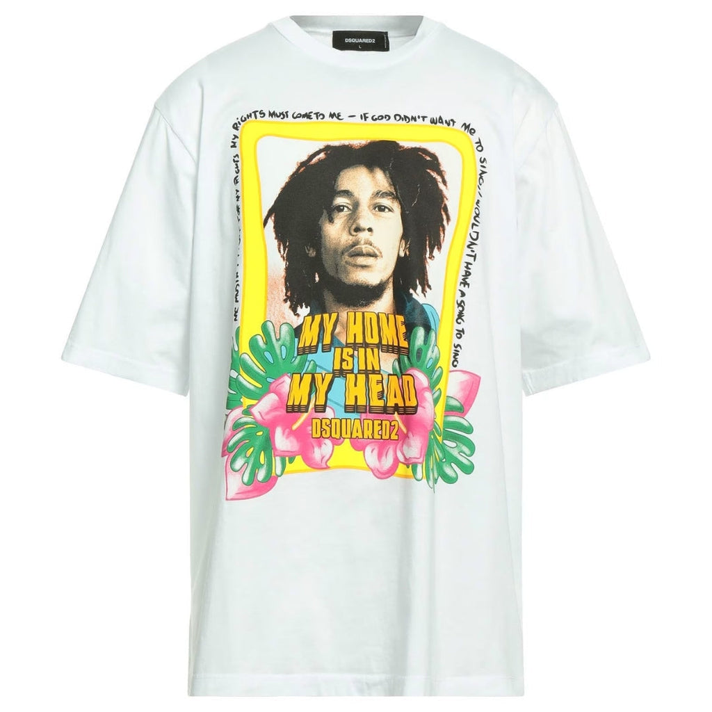 Dsquared2 Skater Fit Home Is In My Head Logo White T-Shirt XS