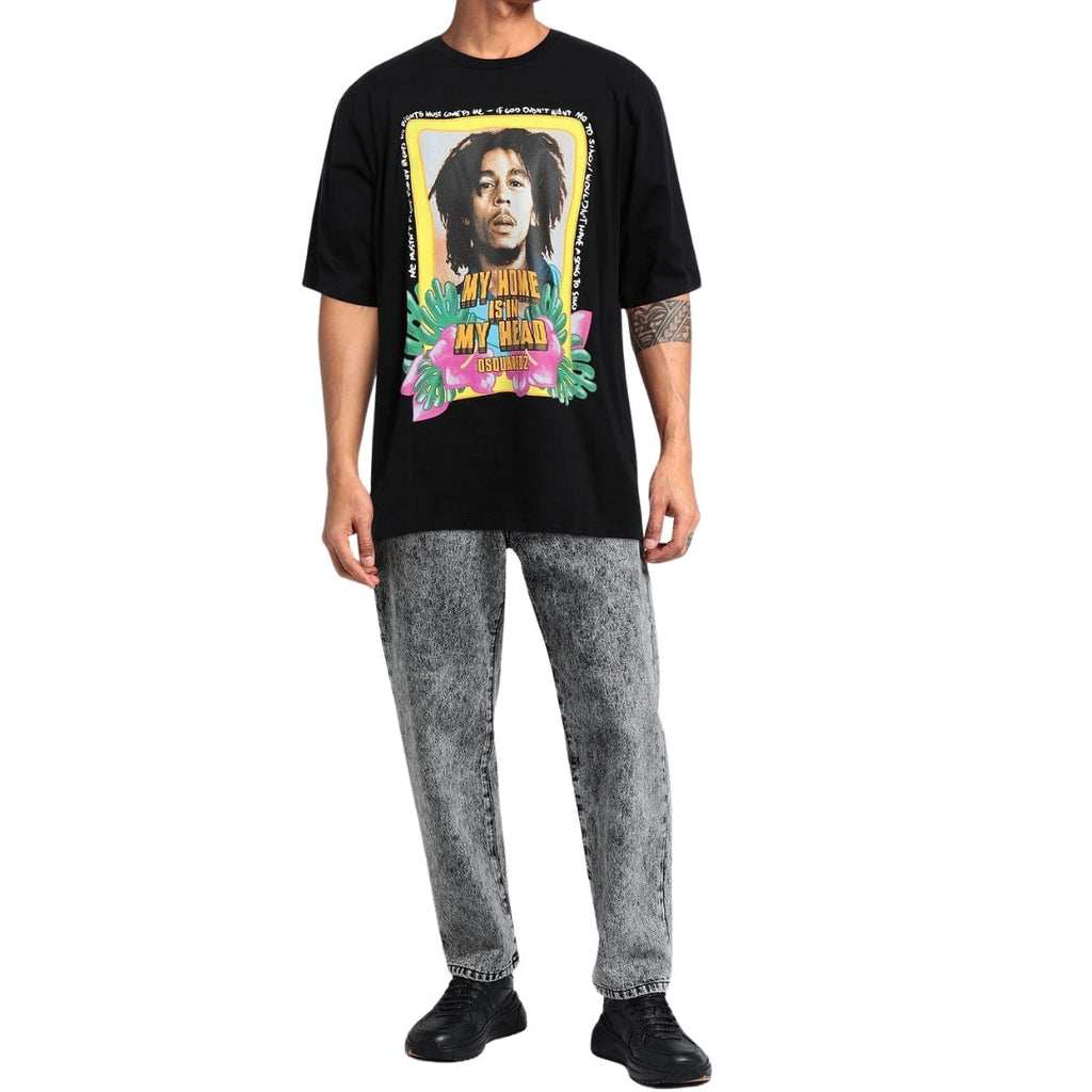Dsquared2 Skater Fit Home Is In My Head Logo Black T-Shirt S