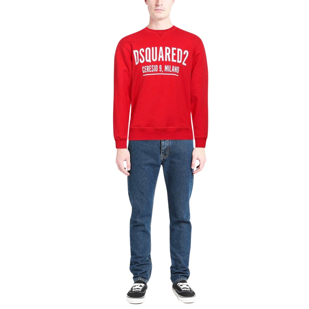 Dsquared2 Ceresio Logo Crewneck Red Sweatshirt S71GU0448 316