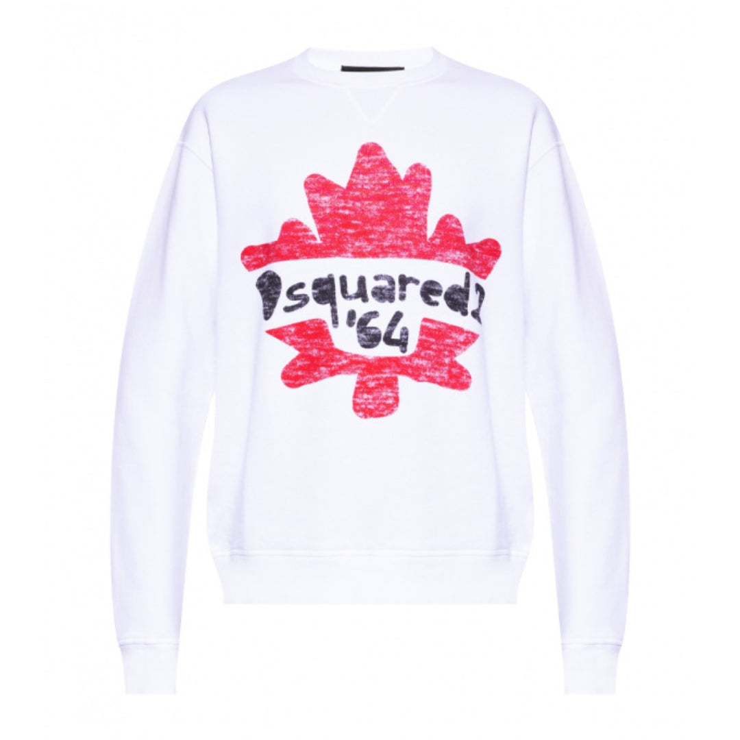 DSQUARED2 S71GU0495 S25042 100 WHITE SWEATER Mens S
