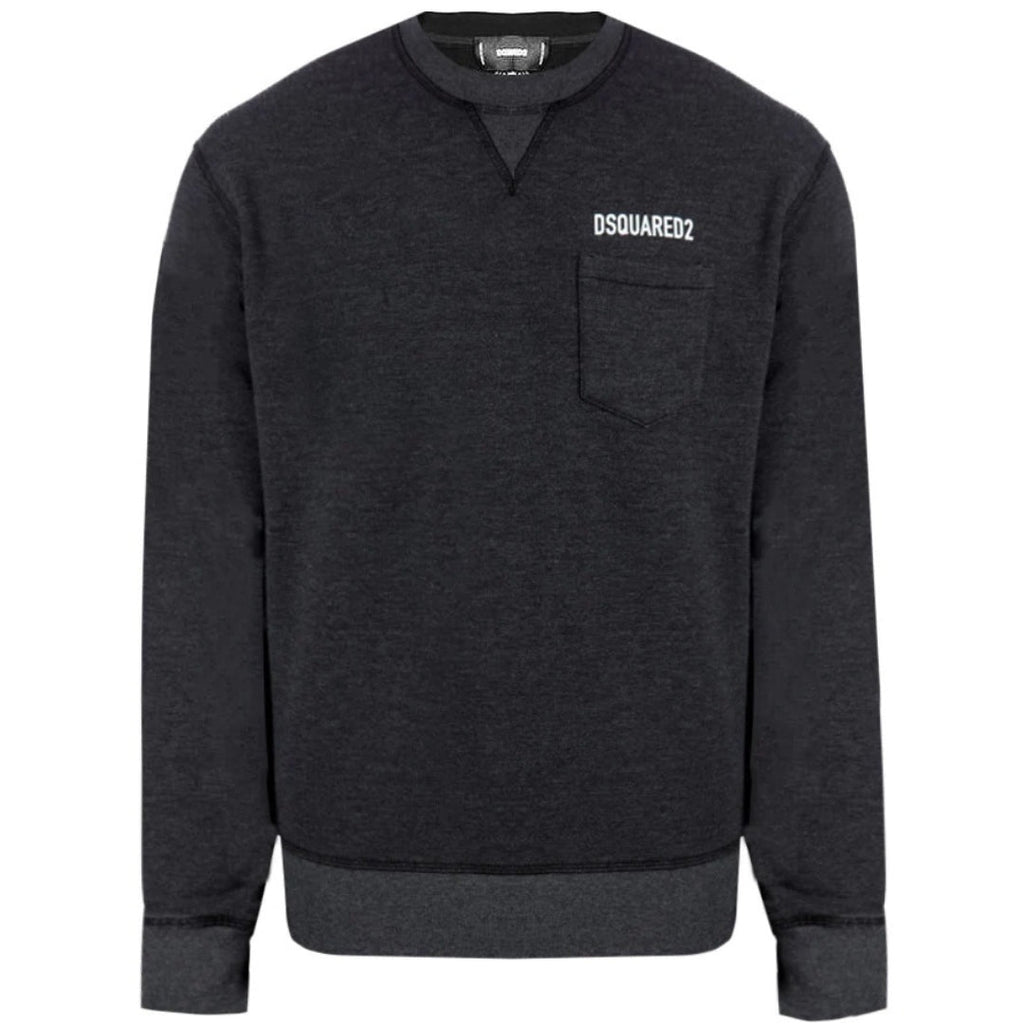 Dsquared2 Pocket Logo Faded Black Sweatshirt S