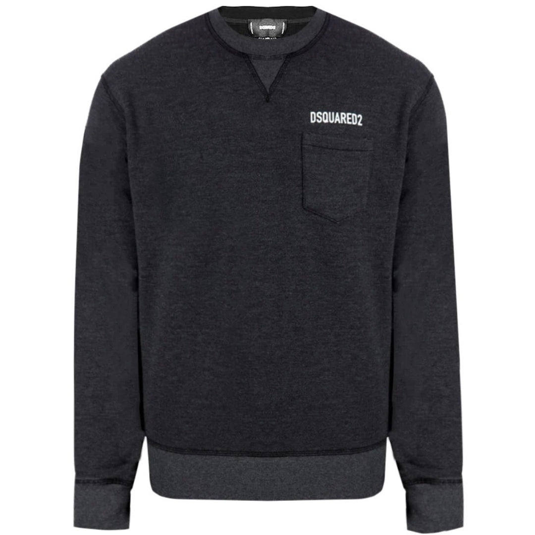 Dsquared2 Pocket Logo Faded Black Sweatshirt S