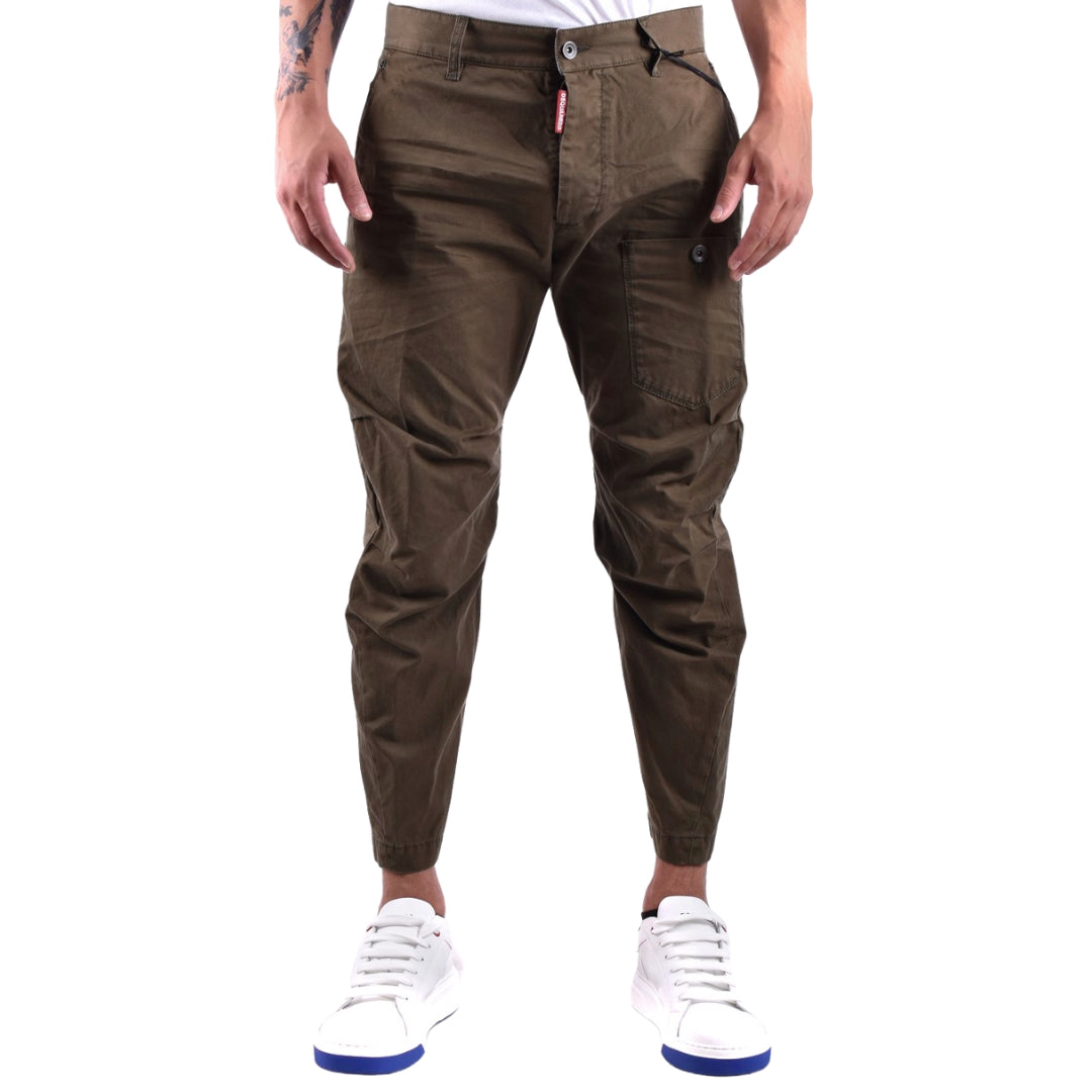 DSQUARED2 S71KB0491 S41794 SKIPPER FIT 728 MILITARY GREEN CHINO PANTS Mens 48