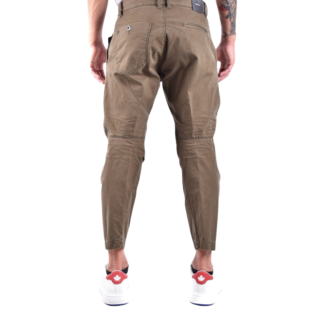 DSQUARED2 S71KB0491 S41794 SKIPPER FIT 728 MILITARY GREEN CHINO PANTS Mens 48