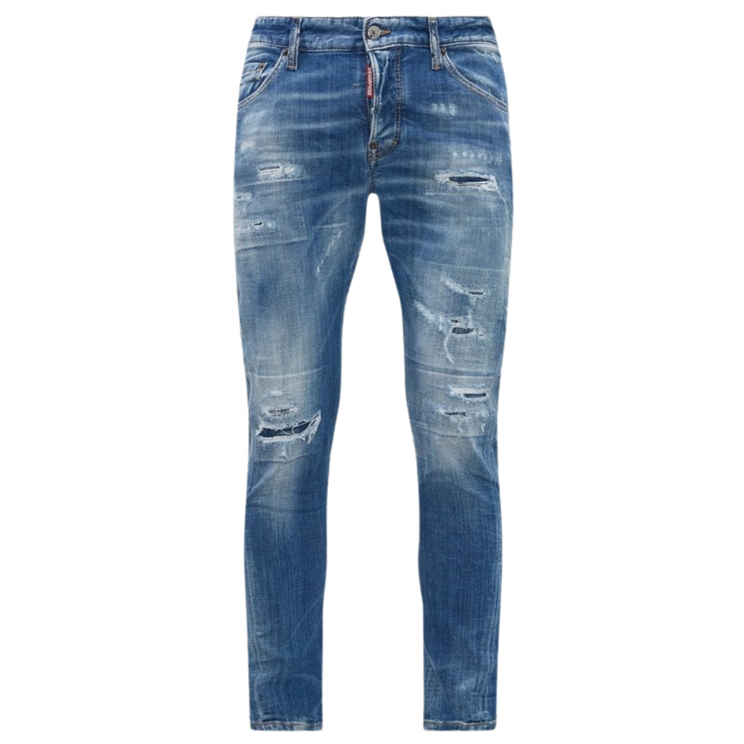 Dsquared2 Sexy Twist Jean Blue Reinforced Ripped Jeans W34 / 32L