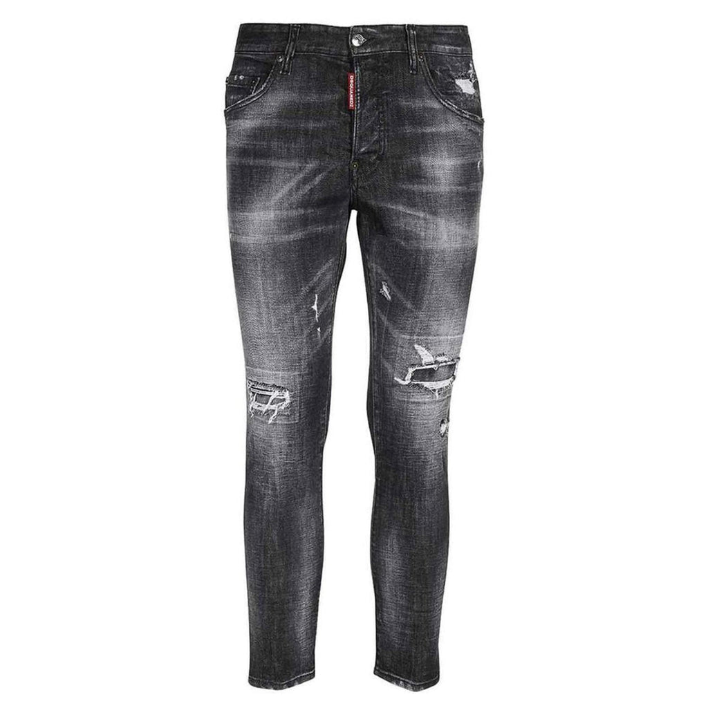 Dsquared2 Skater Jean Reinforced Ripped Black Jeans W34 / 32L