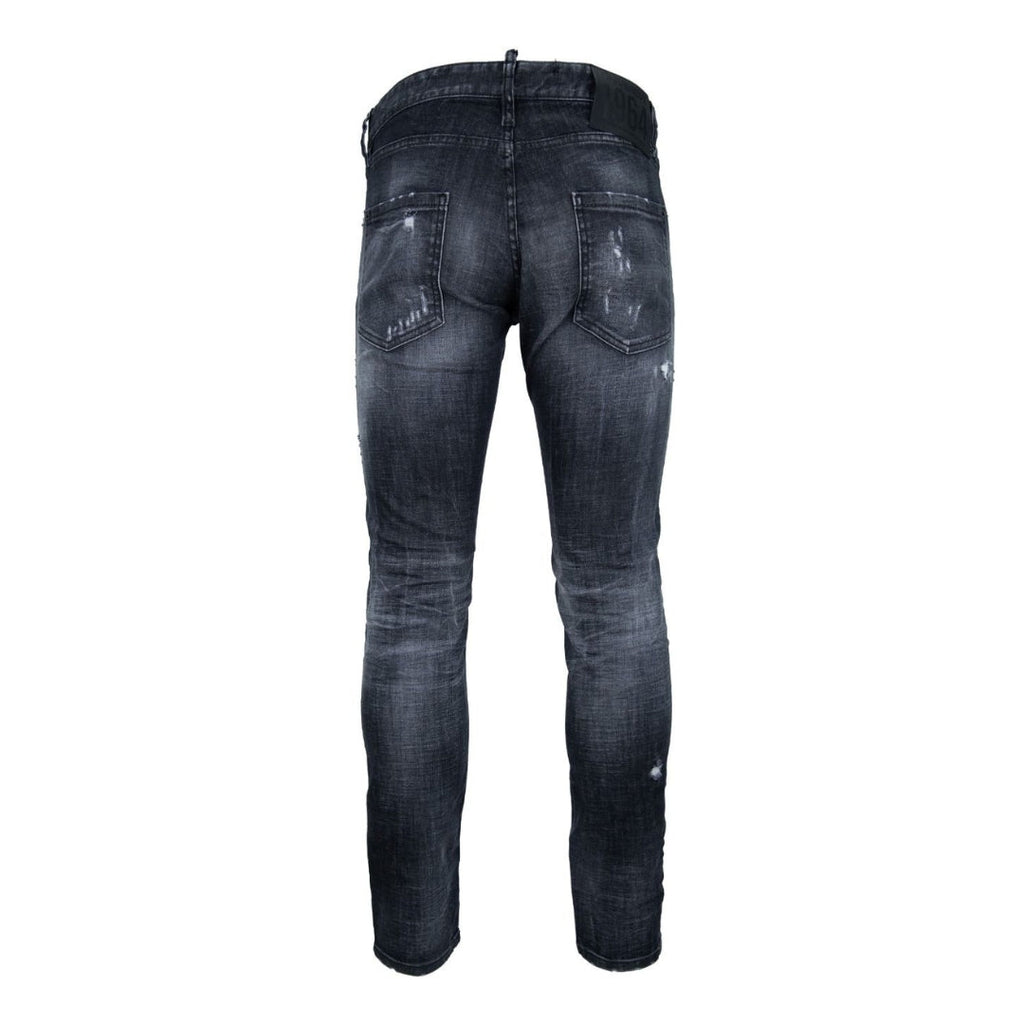 Dsquared2 Relaxed Long Crotch Reinforced Ripped Black Jeans W34 / 32L