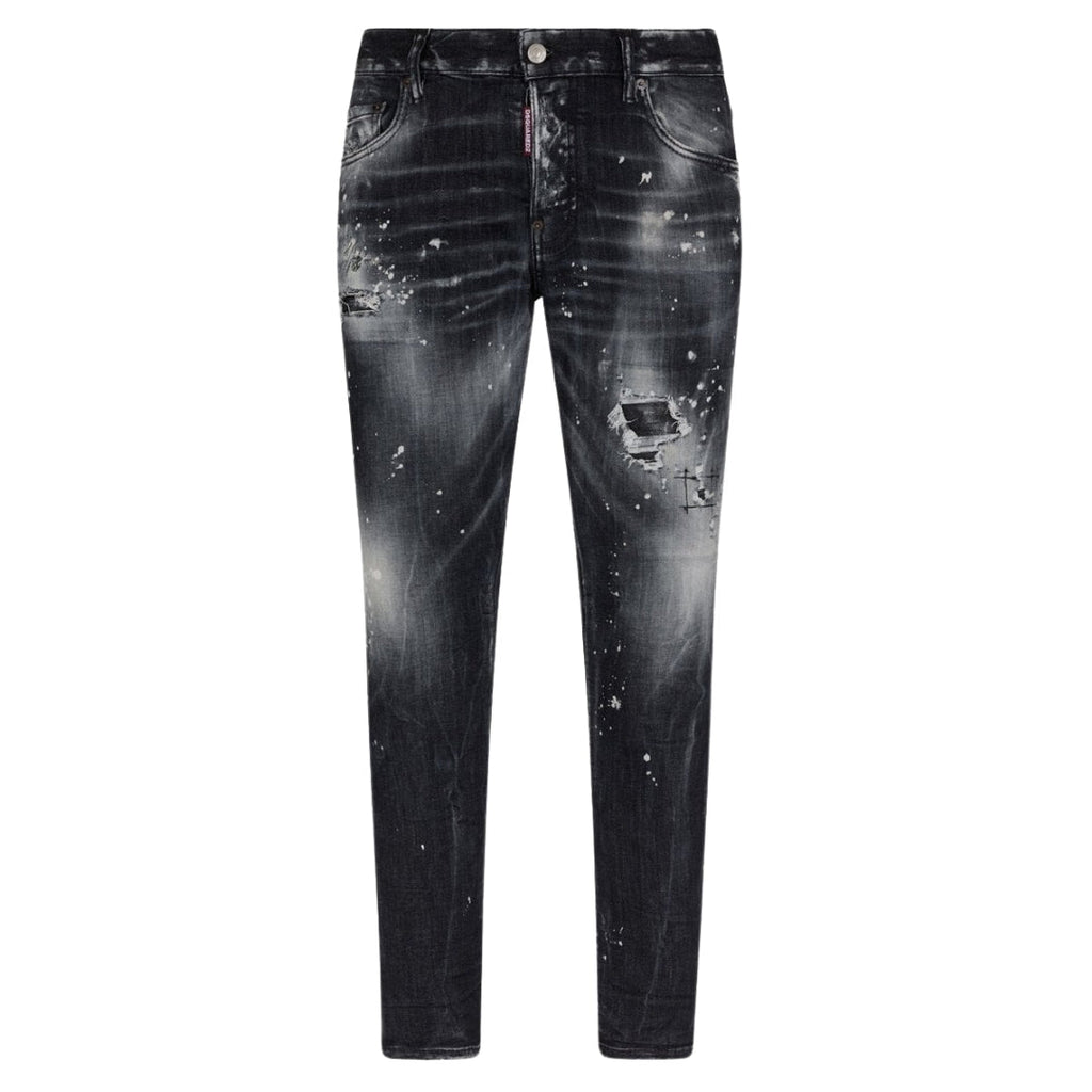 Dsquared2 Skater Jean Paint Splatter Faded Black Wash Jeans S71Lb1373 S30503 900