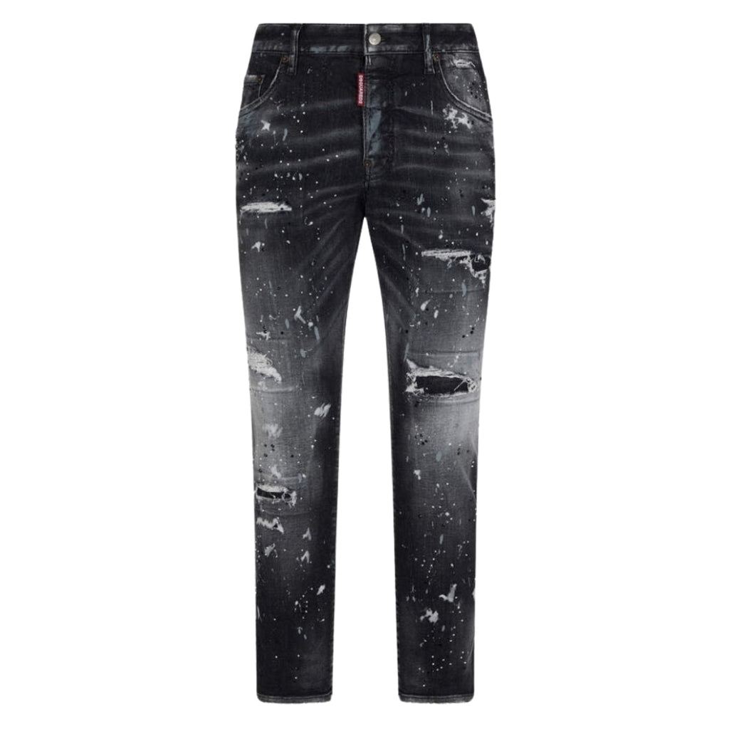 Dsquared2 Skater Jean Paint Splatter Black Wash Jeans S71Lb1396 S30503 900 - Style Centre Wholesale