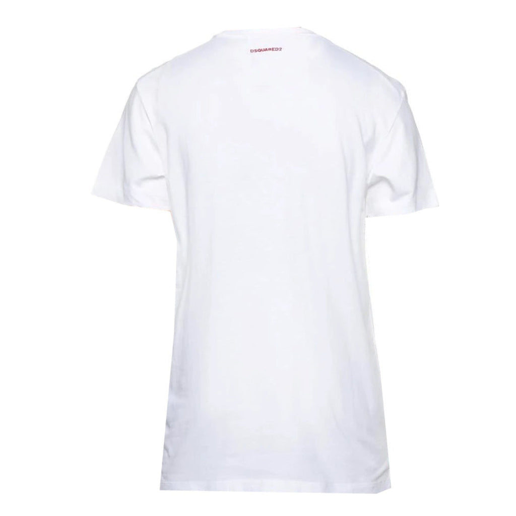 Dsquared2 Cigarette Fit Bubble DSQ2 Logo White T-Shirt XS