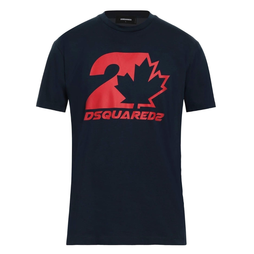 Dsquared2 Cool Fit Maple Leaf Dark Navy Blue T-Shirt S74GD1157 478