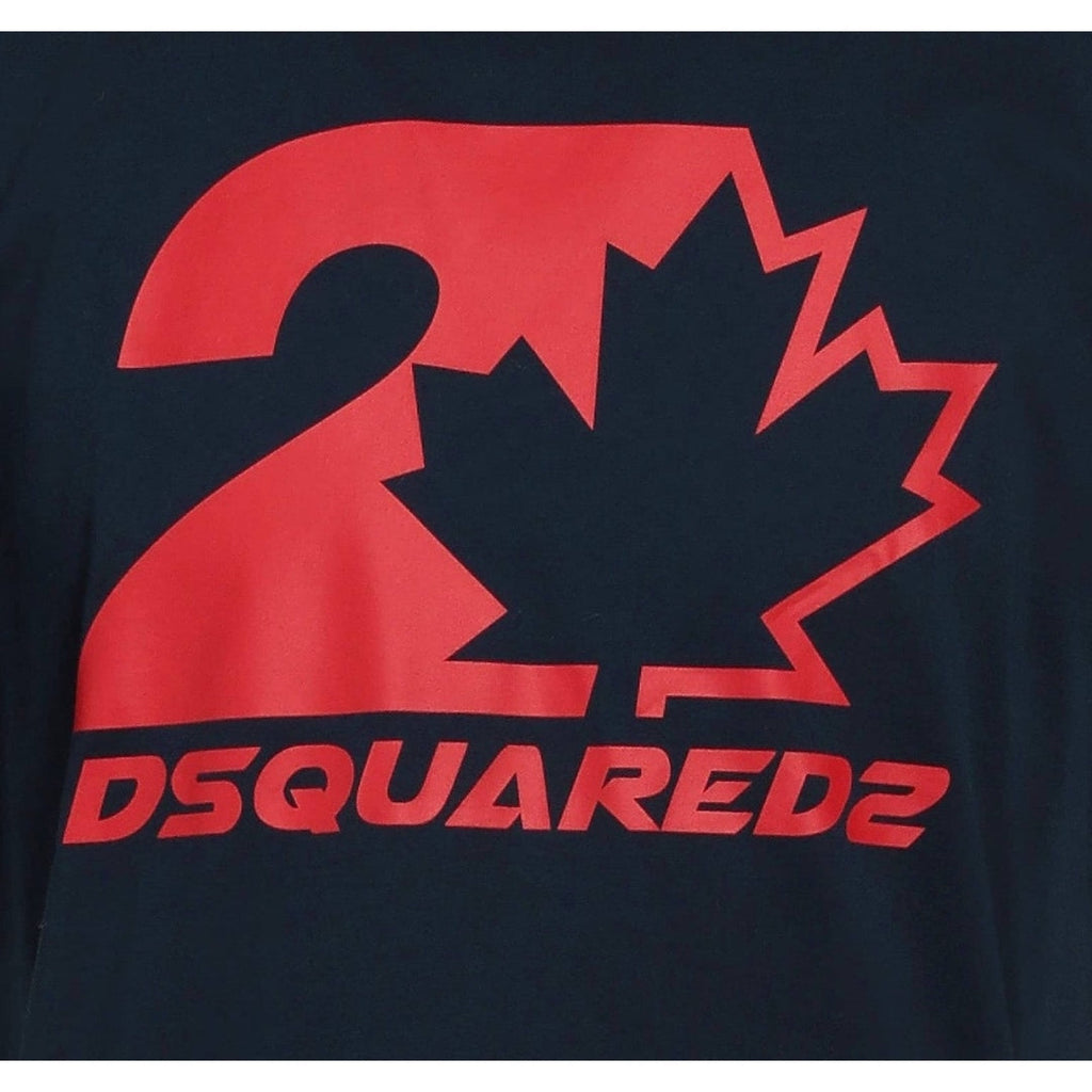 Dsquared2 Cool Fit Maple Leaf Dark Navy Blue T-Shirt S74GD1157 478