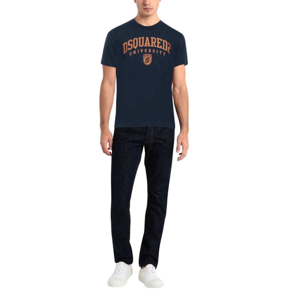 Dsquared2 S74Gd1166 478 Dsquared2 Cool Fit Varsity T Shirt 478 Navy T Shirt