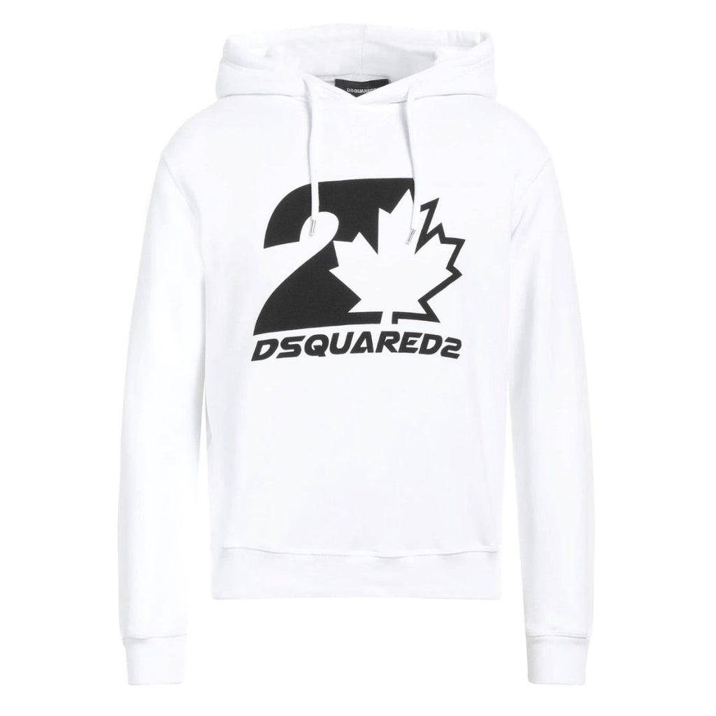 Dsquared2 S74Gu0728 100 Cool Fit Maple Leaf Hoodie 100 White Hoodie