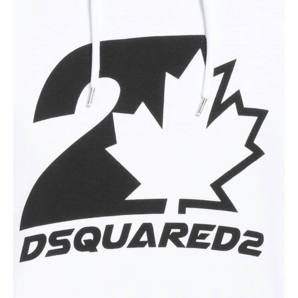 Dsquared2 S74Gu0728 100 Cool Fit Maple Leaf Hoodie 100 White Hoodie