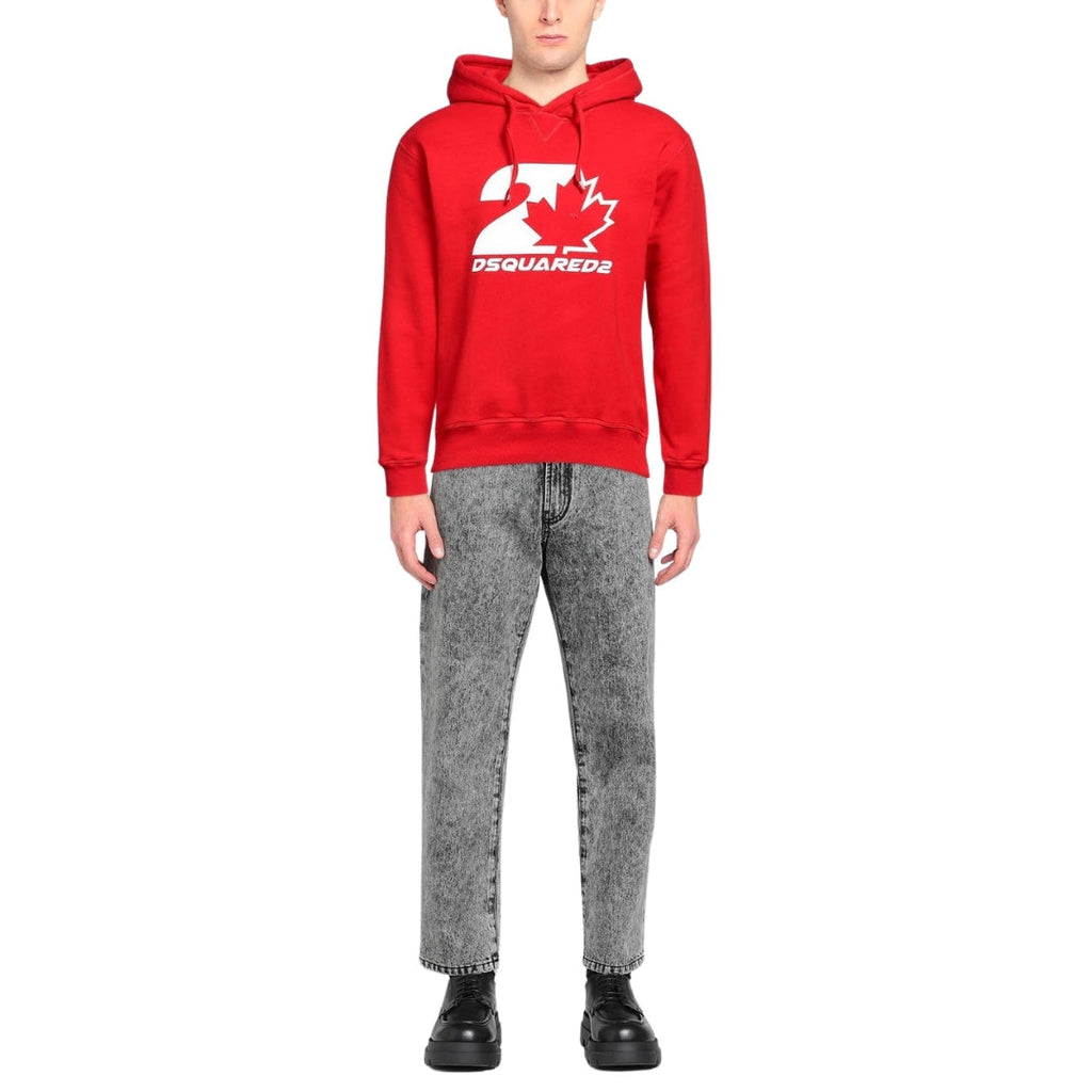 Dsquared2 S74Gu0728 312 Cool Fit Maple Leaf Hoodie 312 Red Hoodie