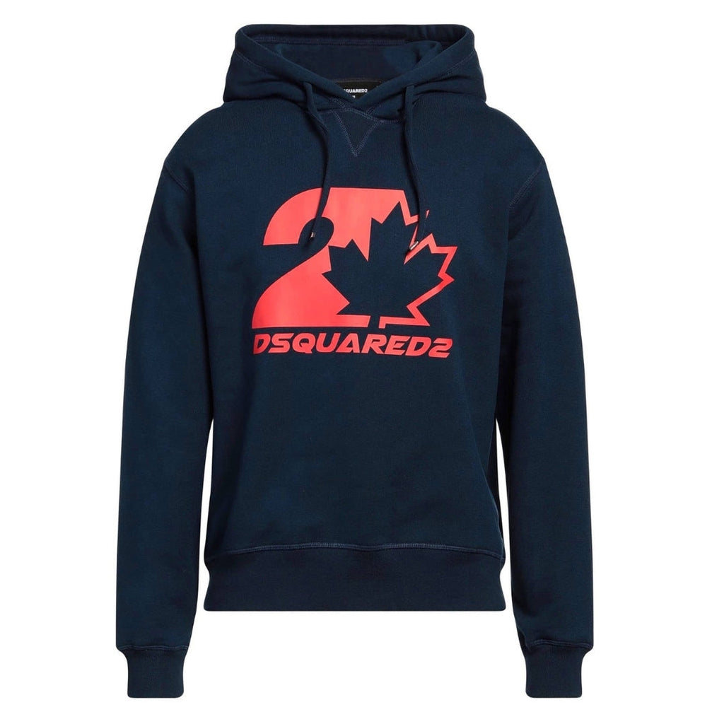 Dsquared2 S74Gu0728 478 Cool Fit Maple Leaf Hoodie 478 Navy Hoodie