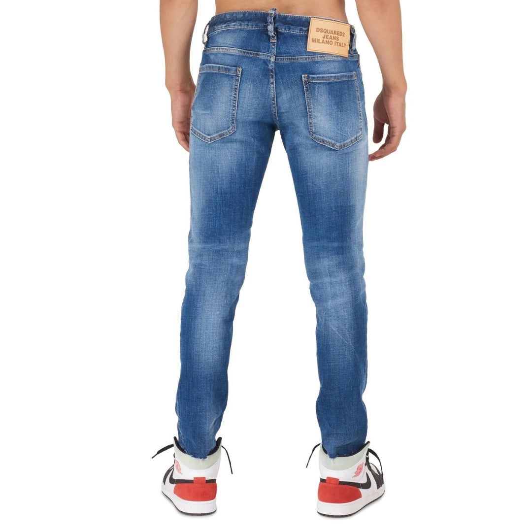 DSQUARED2 SLIM CROPPED JEAN S74LB0967 S30664 470 NAVY BLUE JEANS Mens 46