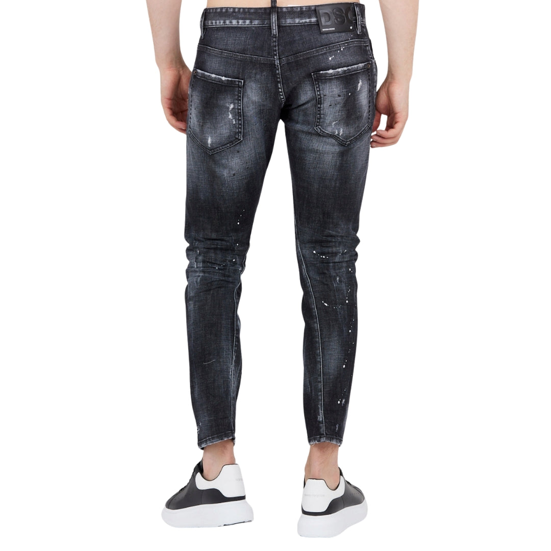 DSQUARED2 S74LB1040 S30357 SEXY TWIST JEAN 900 BLACK JEANS Mens 44
