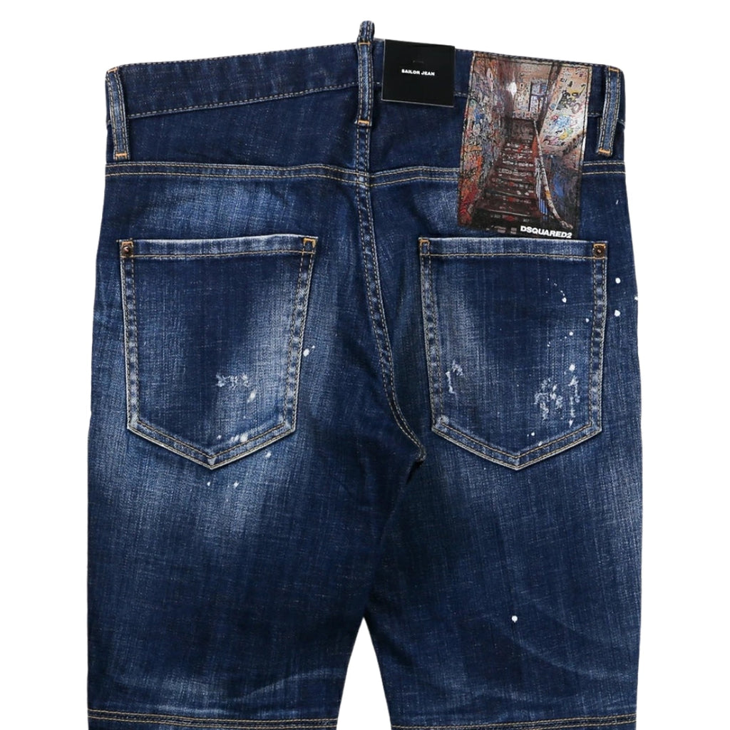 DSQUARED2 S74LB1047 S30342 SAILOR JEAN 470 NAVY BLUE JEANS Mens 46