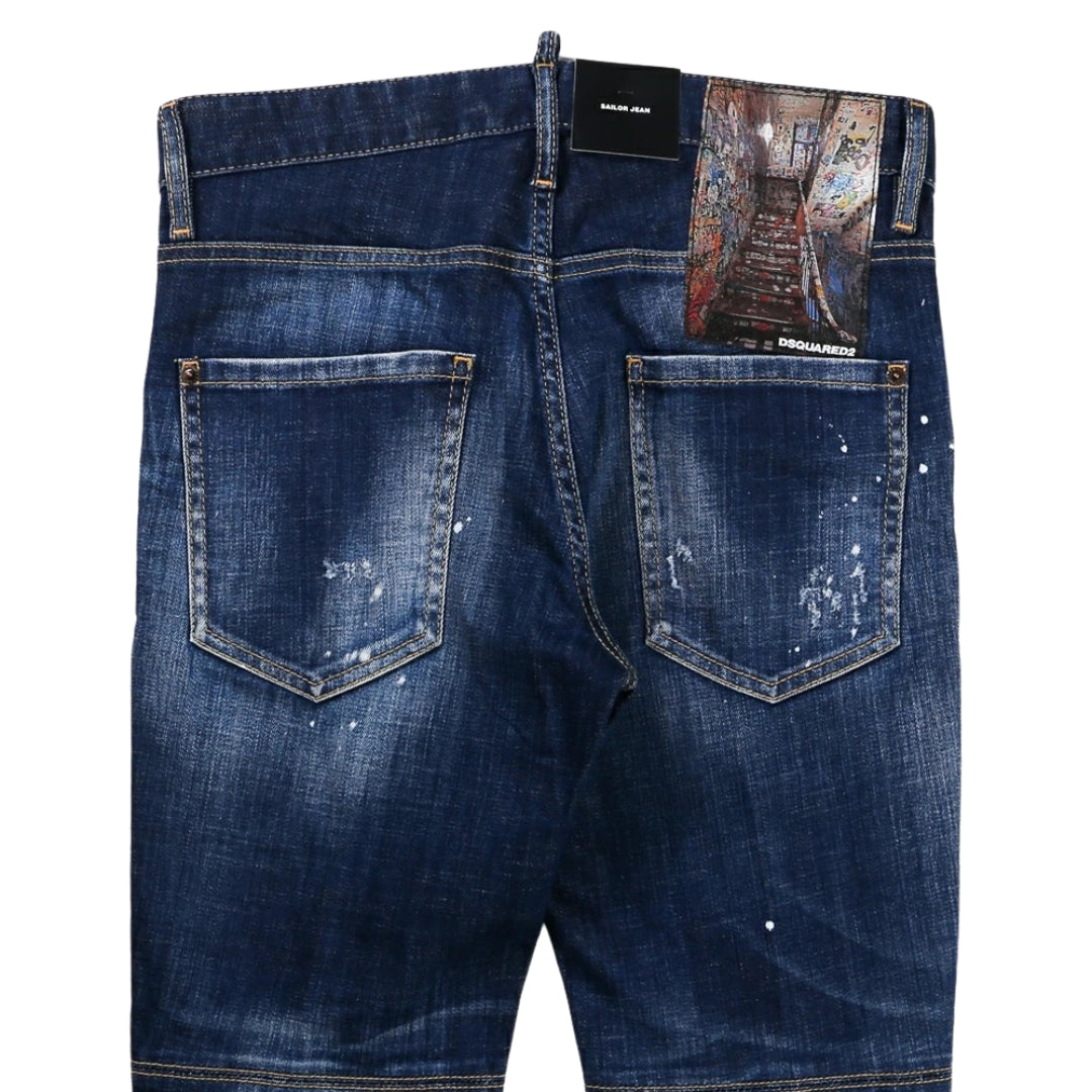 DSQUARED2 S74LB1047 S30342 SAILOR JEAN 470 NAVY BLUE JEANS Mens 46