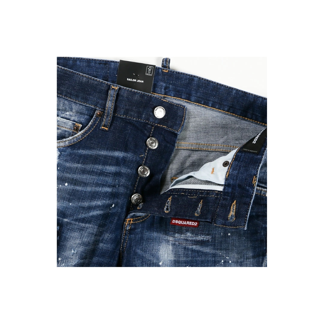 DSQUARED2 S74LB1047 S30342 SAILOR JEAN 470 NAVY BLUE JEANS Mens 46