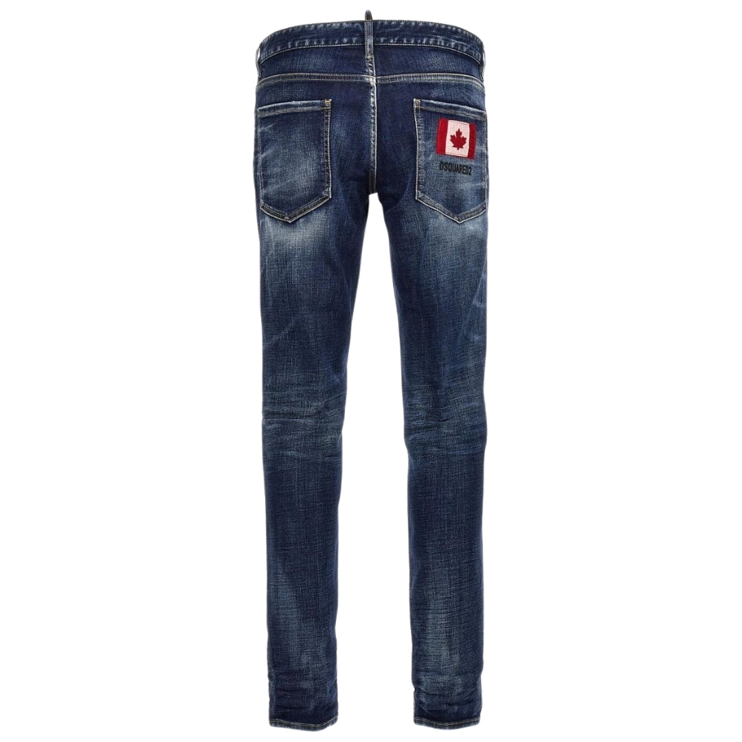 Dsquared2 Skater Jean Canadian Flag Badge Blue Wash Jeans S74Lb1335 S30664 470