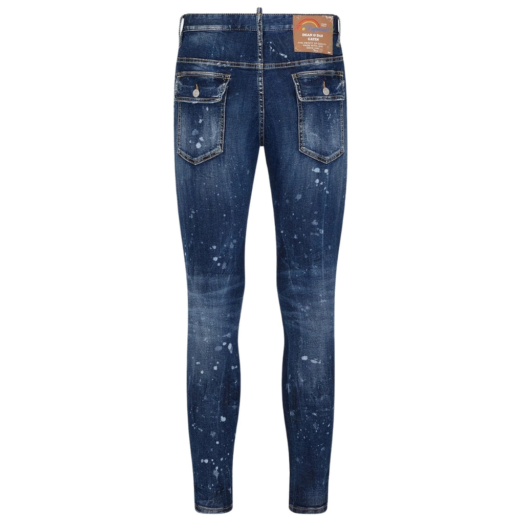 Dsquared2 Super Twinky Jean Splatter Design Blue Jeans S74Lb1437 S30805 470 - Style Centre Wholesale