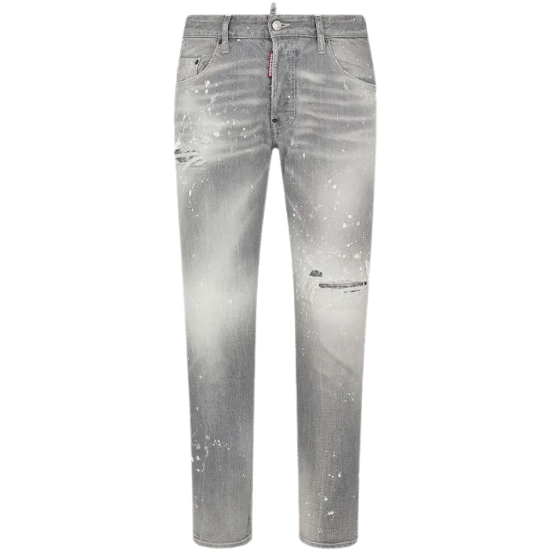 Dsquared2 Skater Jean Paint Splatter Light Grey Wash Jeans S74Lb1477 S30260 852 - Style Centre Wholesale