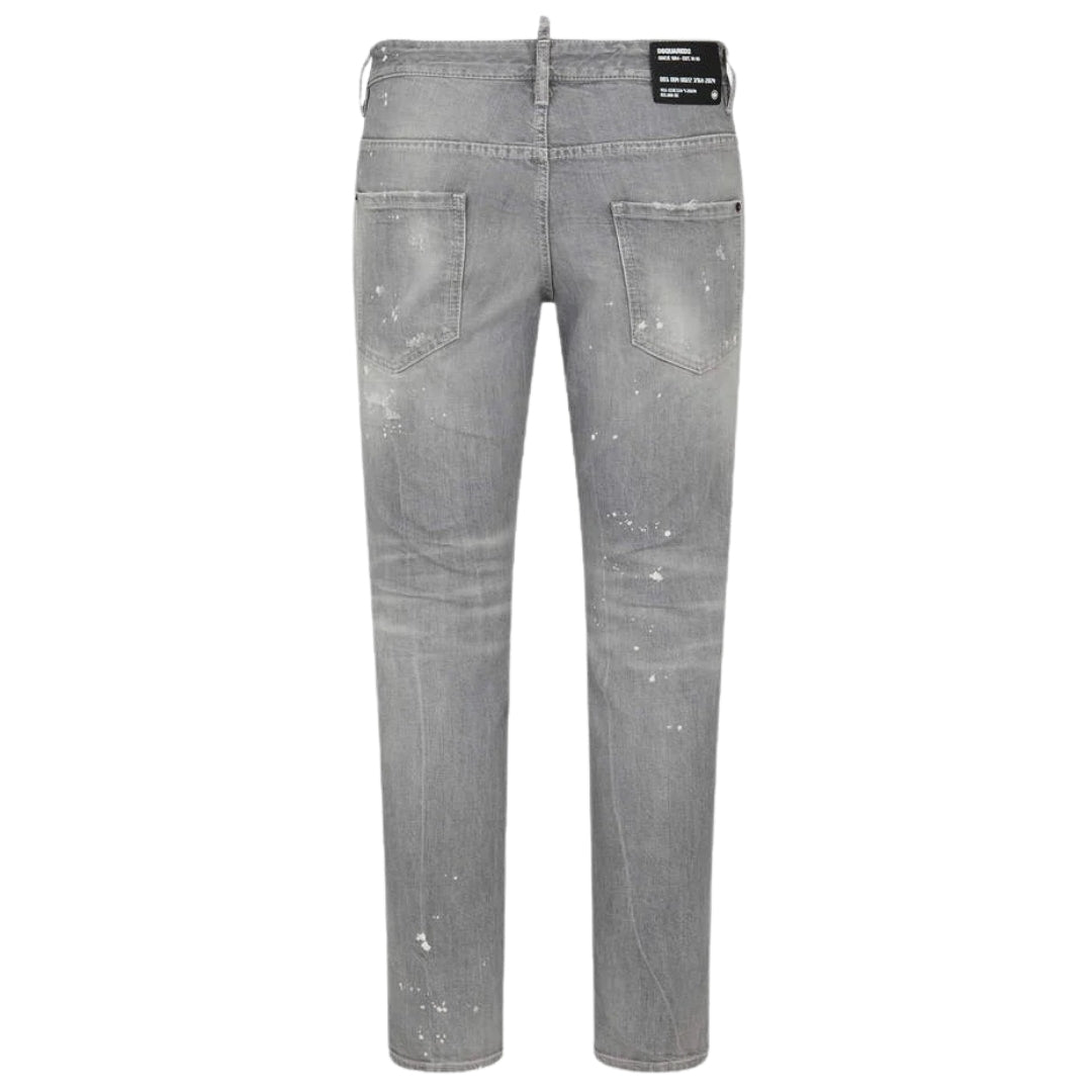 Dsquared2 Skater Jean Paint Splatter Light Grey Wash Jeans S74Lb1477 S30260 852 - Style Centre Wholesale