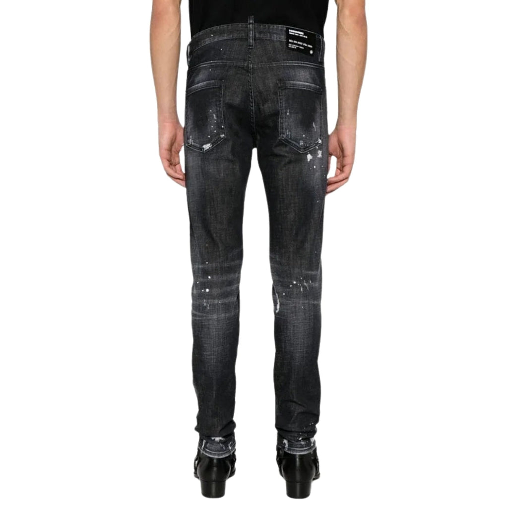 Dsquared2 Cool Guy Jean Black Paint Splattered Ripped Wash Jeans S74Lb1480 S30357 900