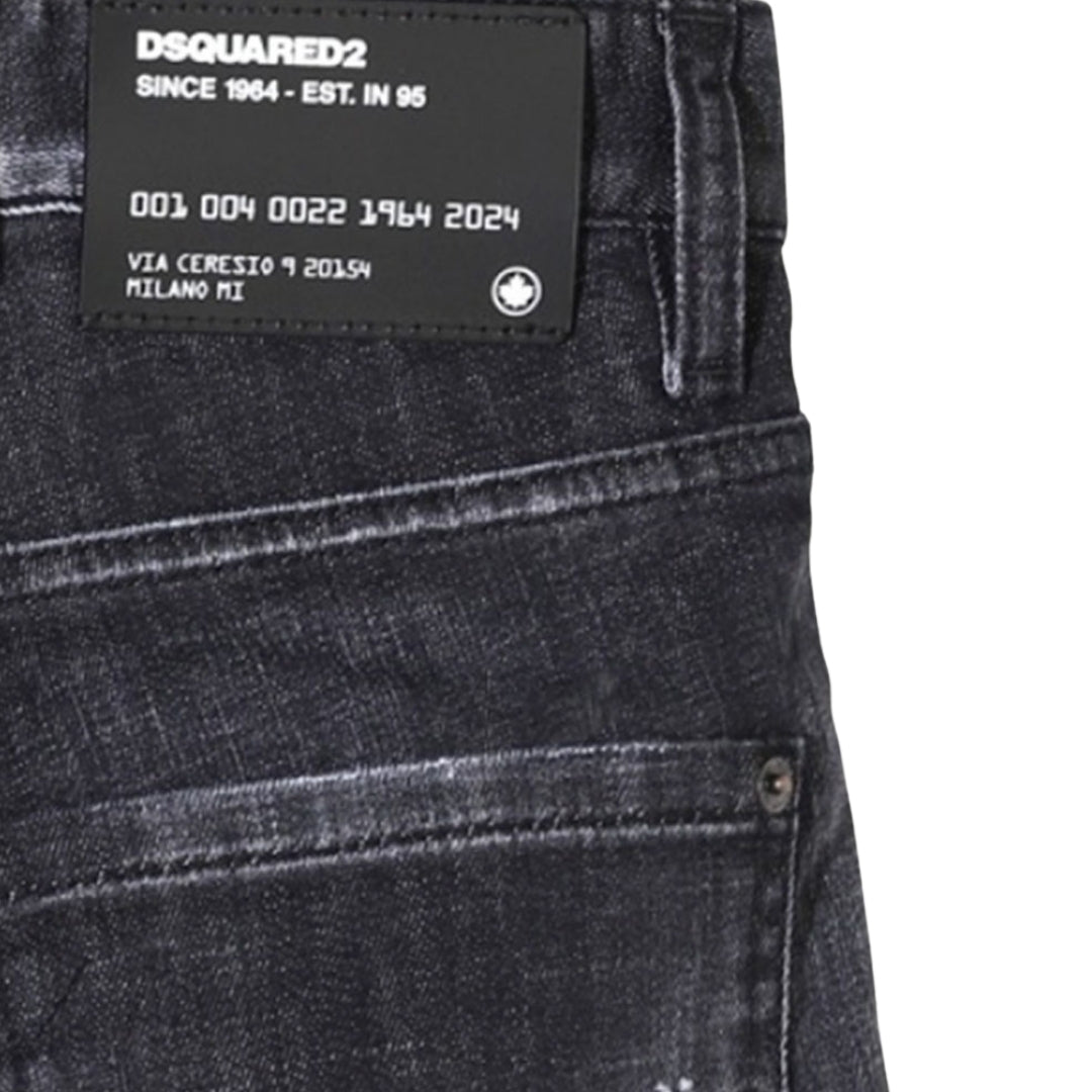 Dsquared2 Cool Guy Jean Black Paint Splattered Ripped Wash Jeans S74Lb1480 S30357 900