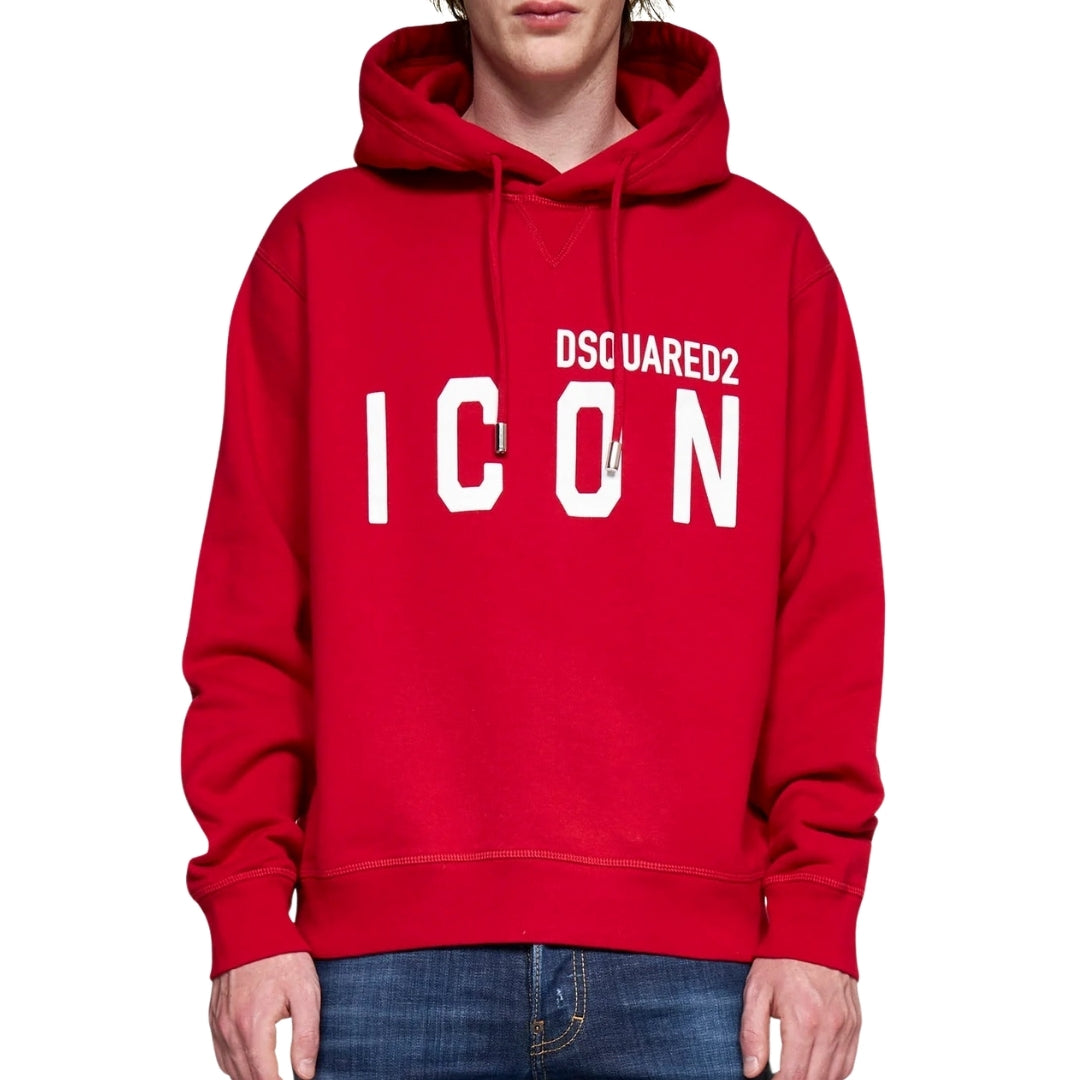 Dsquared2 Cool Fit Large Icon Logo Red Hoodie XS