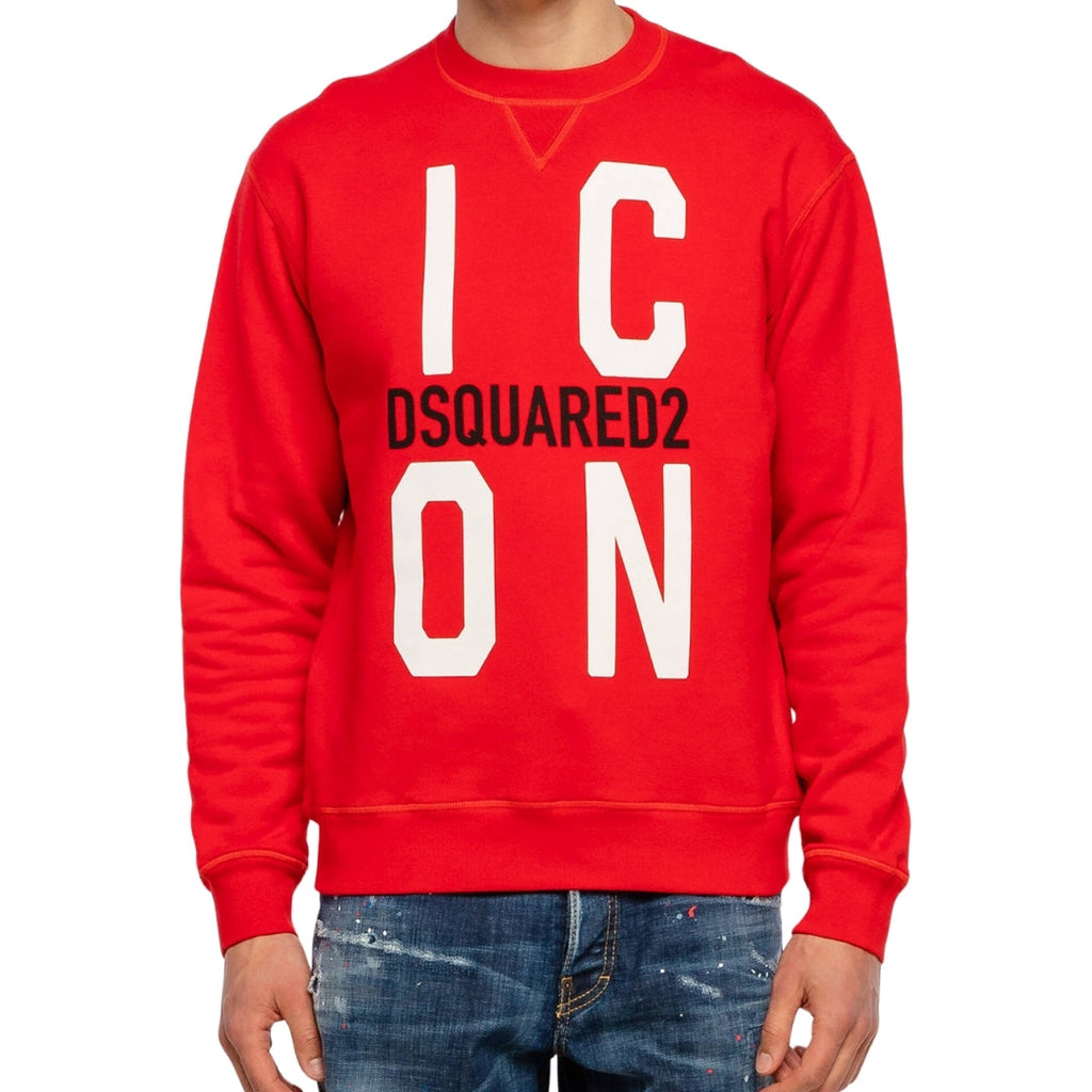 Dsquared2 Block Icon Logo Cool Fit Red Sweatshirt XS