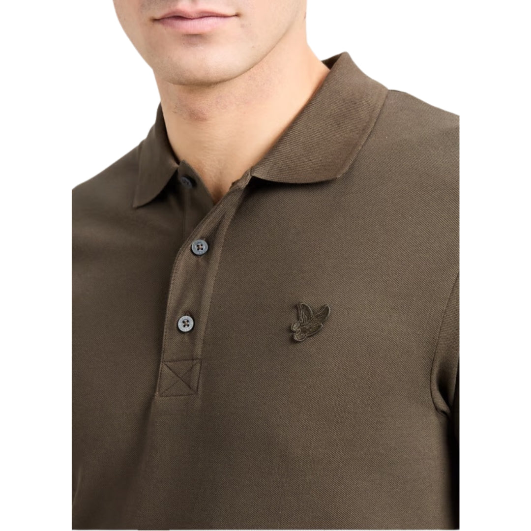 Lyle & Scott Tonal Eagle Form Green Polo Shirt M