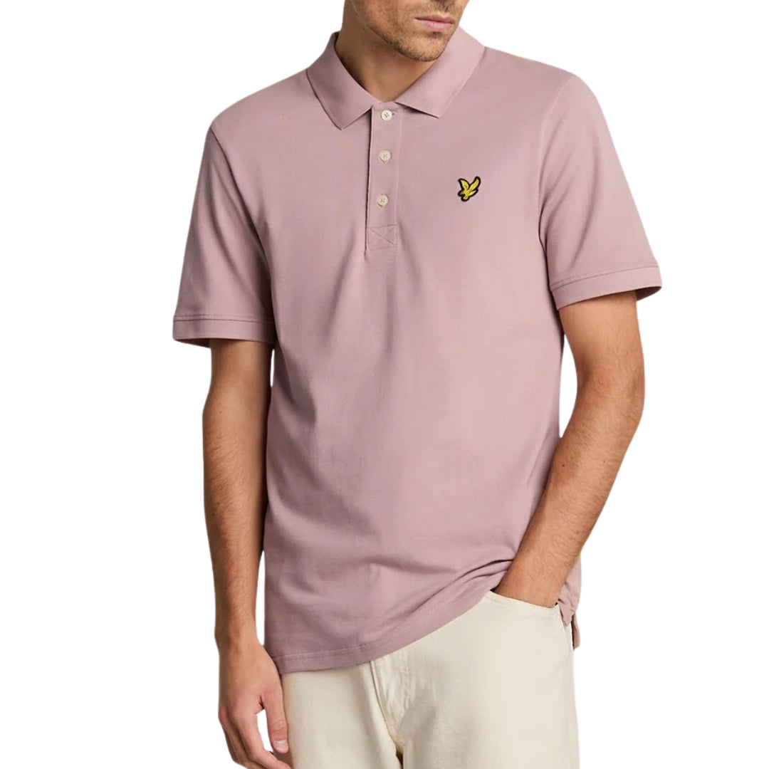 Lyle & Scott Field Thistle Pink Plain Polo Shirt SP400VOG Field Thistle X408