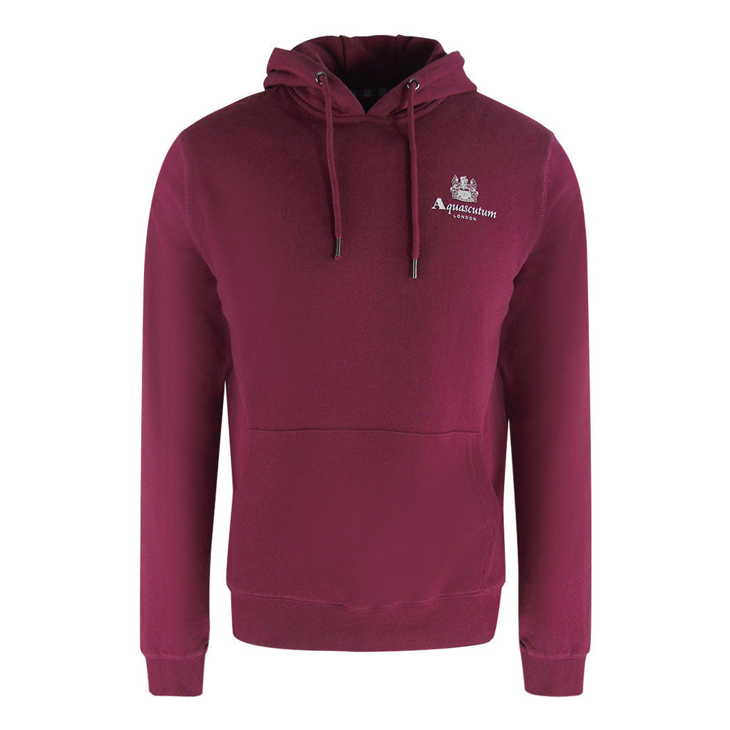 Aquascutum Activemallogo Hoodie Fleece Cordovan Sw002 26 Burgundy Hoodie Male - Style Centre Wholesale