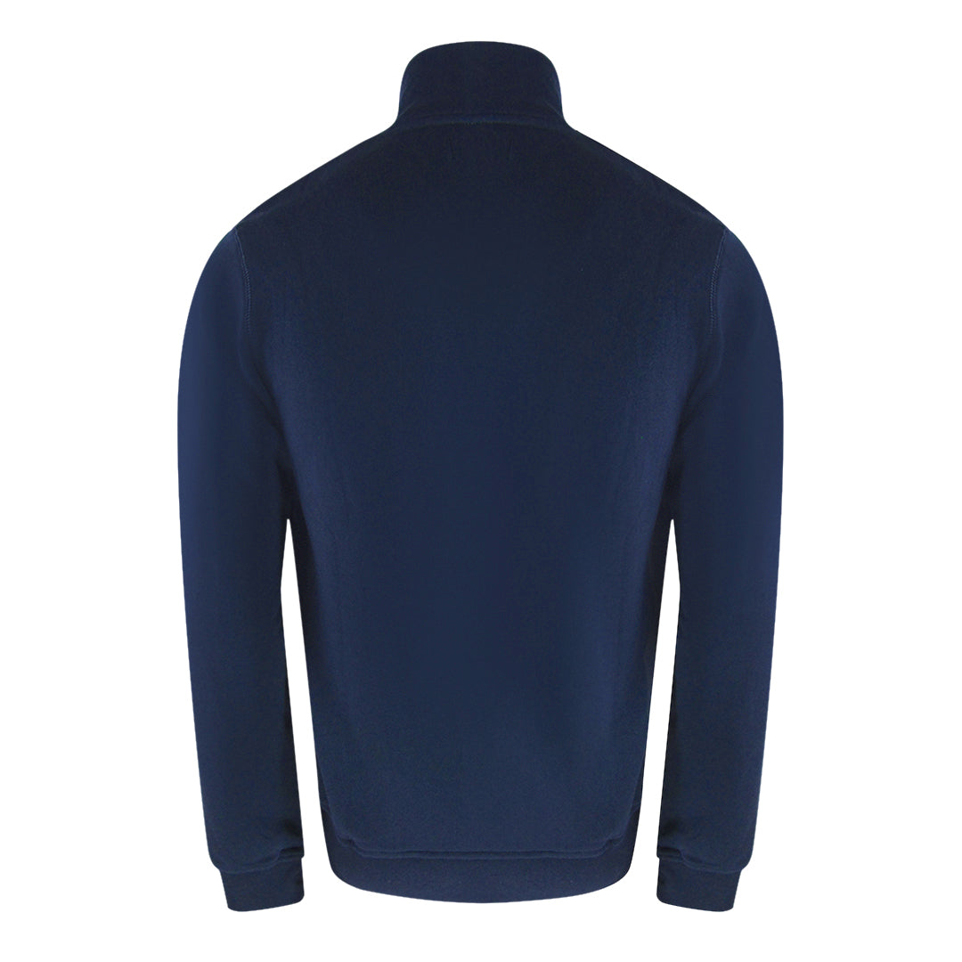 Aquascutum Activemallogo Full Zipock Neck Fleece Navy Sw004 11 Navy Blue Zip Sweater Male - Style Centre Wholesale